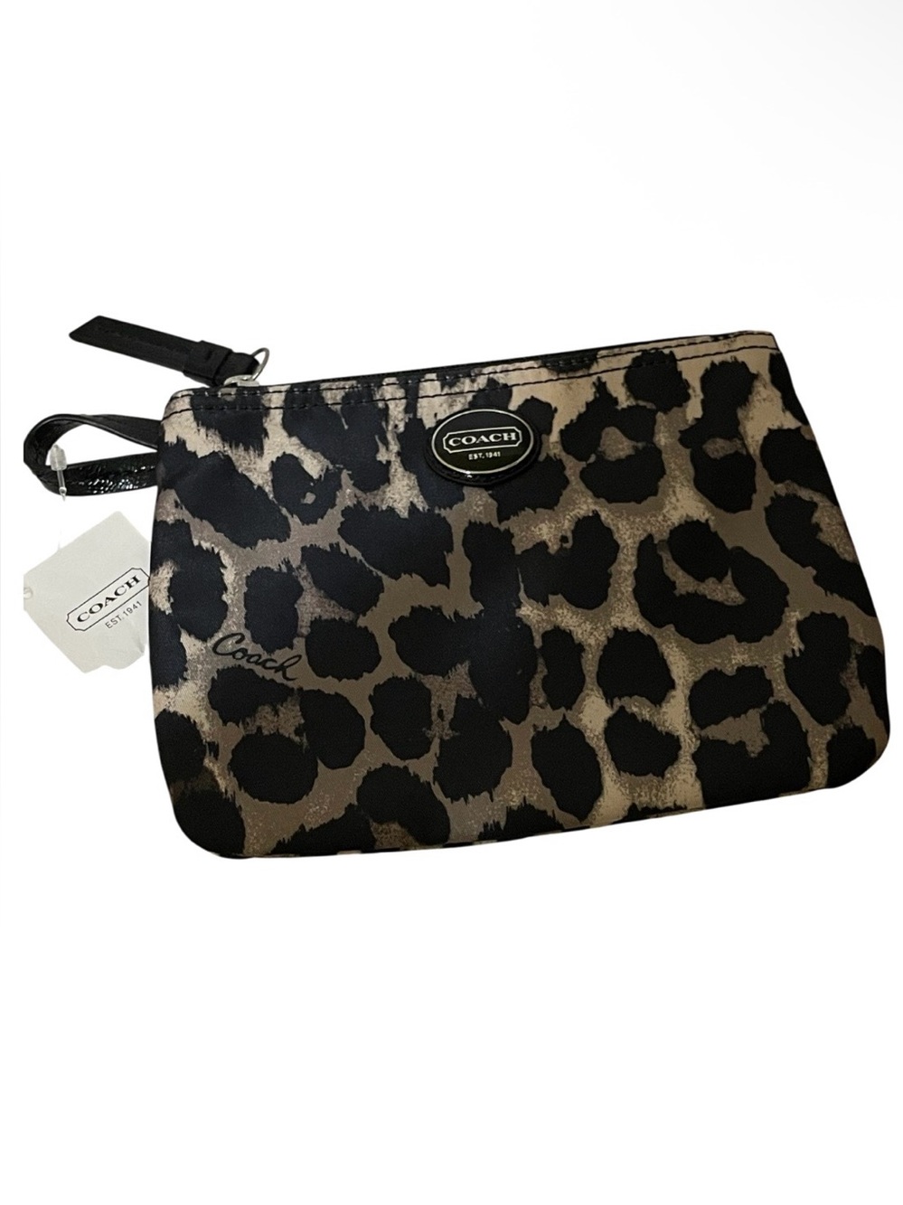 Coach Leopard Print Nylon Cosmetic Bag Pouch - NWT **
